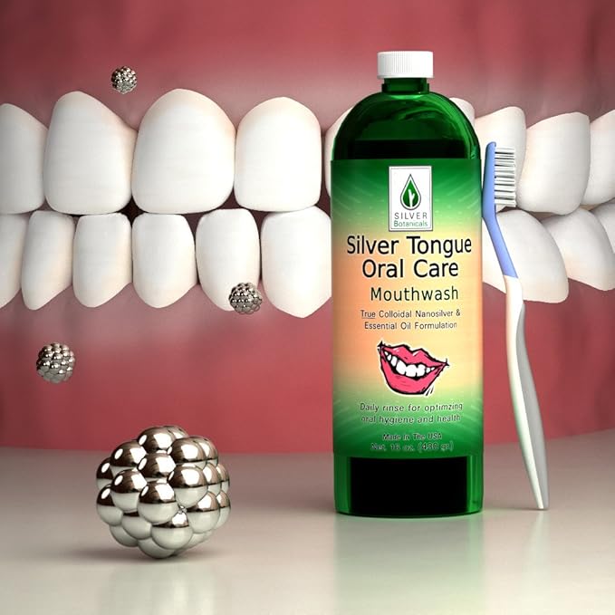 Silver Tongue Oral Care - All Natural Colloidal Silver Mouthwash 32 fl oz