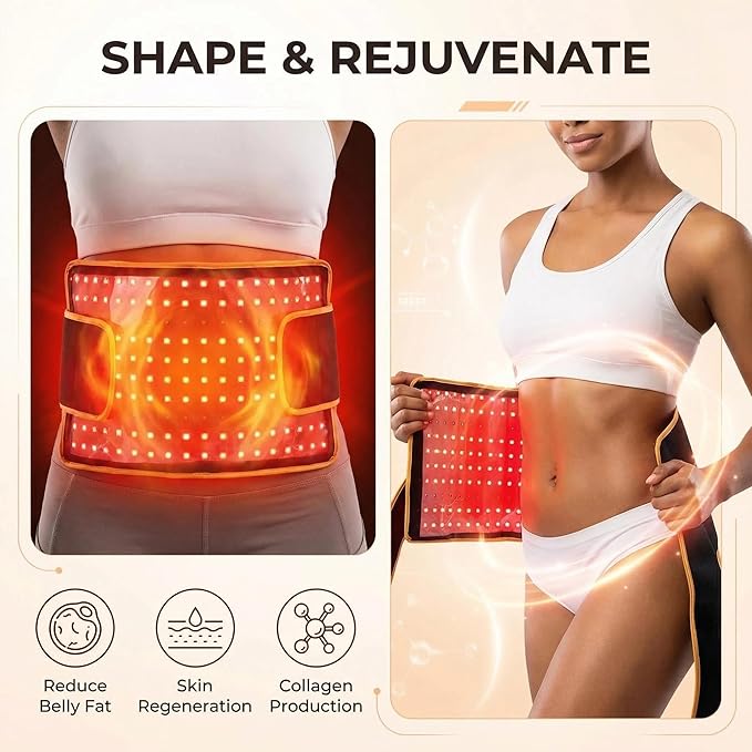 635/850nm Red Light Therapy Belt Lipo Wrap Mat Body Slim Belly PadLarge Size 210 Light Beads Especially Suitable for Removing Abdominal and Thigh Fat
