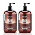 ISNER MILE Beard Wash &amp Conditioner Set for Men - 17 oz Shampoo with Biotin Argan &amp Jojoba Oils for Smooth Soft and Strengthened Beard - Sandalwood Scented Grooming Gift