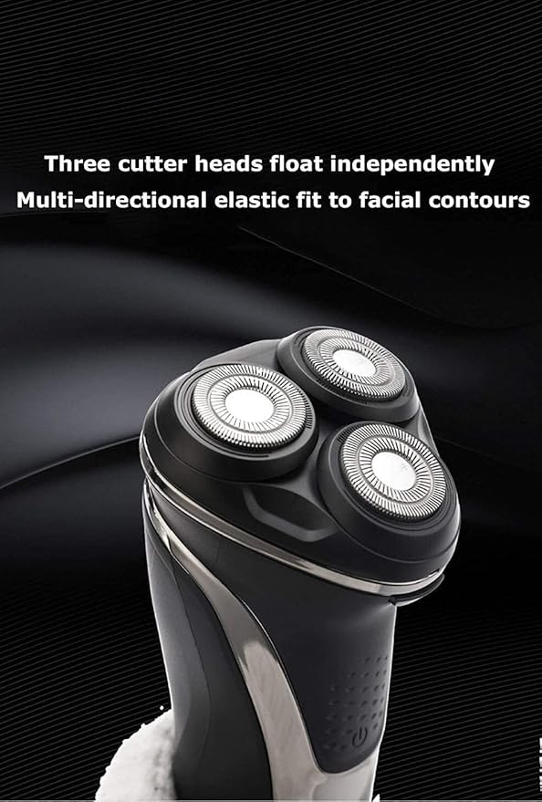 Electric Shaver for Men Wet and Dry Waterproof Electric Razor Cordless Rechargeable Rotary Shaver Razor for Men with Pop-up Trimmer(Gold)