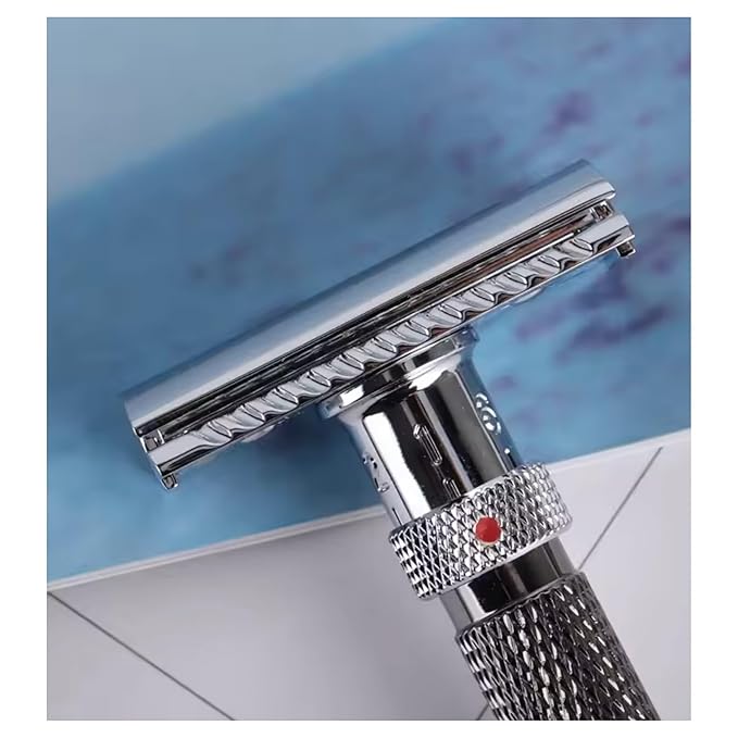 Yaqi Gunmetal &amp Chrome Adjustable Final Cut Safety Razor