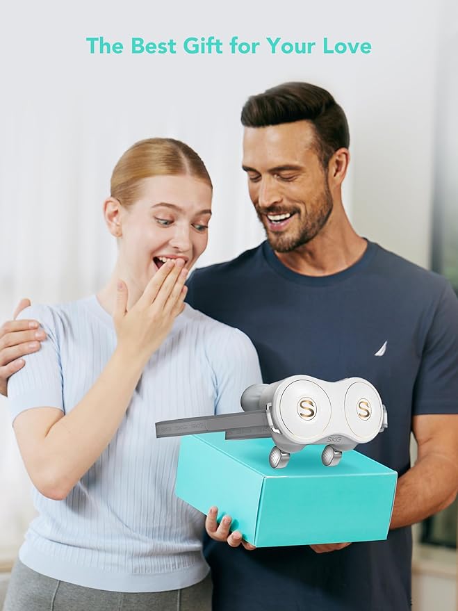 SKG Neck Massager for Pain Relief Deep Tissue Neck and Shoulder Massager with Heat Cordless and Portable Neck Pain Relief Device 4d Electric Kneading Gifts for Men and WomenH7 MAX