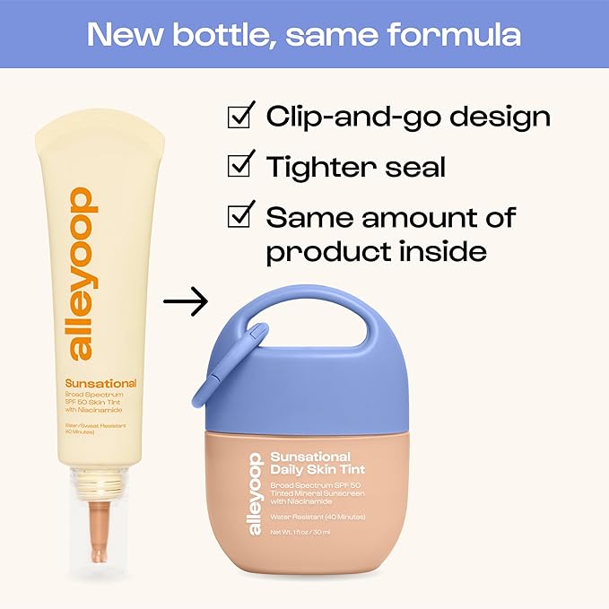 Alleyoop Sunsational Tinted Moisturizer SPF 50 for Face Broad Spectrum – 100% Mineral Face Sunscreen with Jojoba Hydrating &amp Soothing Tinted Sunscreen Vegan &amp Cruelty-Free (Sunrise)