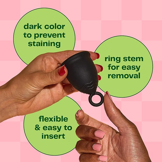 Viv for Your V Extra Small Menstrual Cups Tweens Teens and Petite Frame/Build Pull Tab Ring Stem Easy Removal Comfortable 12 Hour Wear Soft Silicone Beginner Friendly Reusable Mini Period Cup