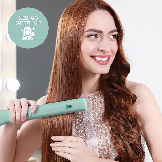 PURSONIC Cordless Hair Straightener – USB Rechargeable Ceramic Plates 3 Temperature Settings Up to 40 Minutes Battery Life Travel-Friendly