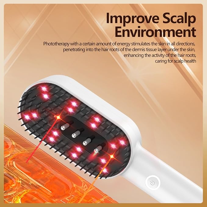 Multifunctional Massage Comb with Liquid Dispenser - Rechargeable Electric Hair Care Tool Vibrating Scalp Massager with LED Lights for Frizz Control &amp Shine Gift for Women or Man (Pink)
