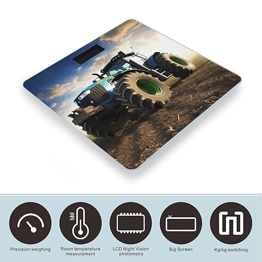 Digital Bathroom Scale for Body Weight Scale with Bright LCD Display High Accuracy Step-On Technology Auto On/Off Farm Tractor Digital Scales 400 Lbs /180kg