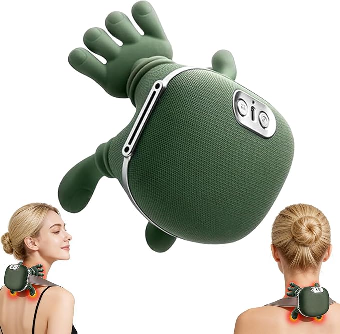 Neck Massager with Heat - Deep Tissue Shiatsu Electric Neck and Shoulder Massager with Fingers 4D Kneading Design for foot back body Cordless Masajeador De Espalda Y Cuello Portable for Travel