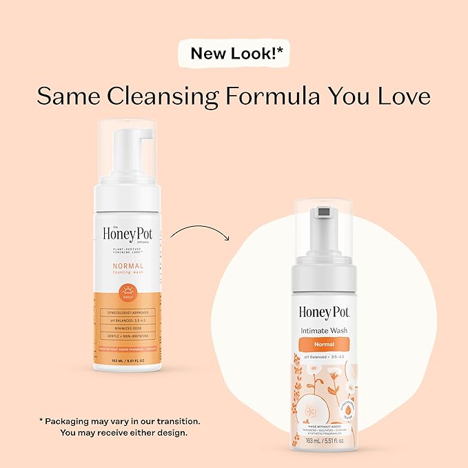 The Honey Pot Company - Feminine Wash - Herbal Infused - Sensitive Skin Types - PH Balanced Plant Based Hygiene Products - Normal - 5.51 Fluid Oz. (Pack of 3)