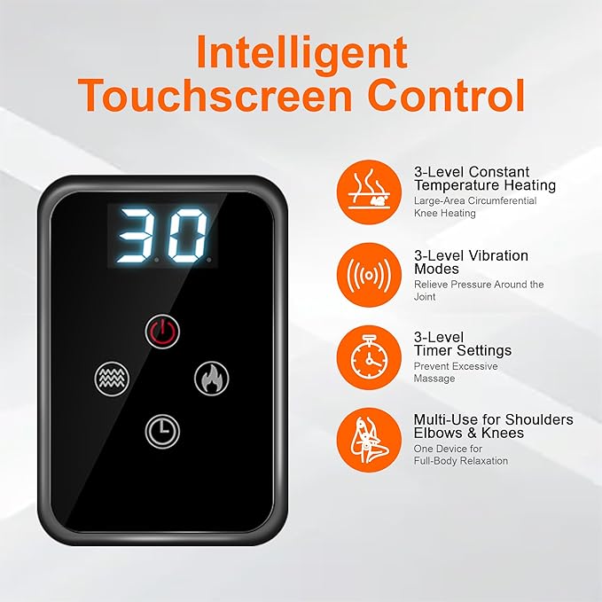 Cordless Knee Massager with Heating Electric Massage Knee Brace [2026 Upgraded] with Fleece Lining for KneeShoulderElbow6 Heat Levels &amp 9 VibrationGifts for Men Women（Black Pair）