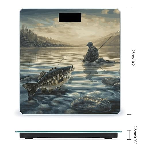 Lake Fish Fishing Smart Scale for Body Weight Accurate Bathroom Scale with LED Display Digital Weight Scales Weighing Machine High Precision Scales for Bath Home