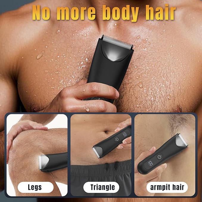 Head Shavers for Bald Men Body Hair Trimmer for Men Manscape Groin and Ball Trimmer2 in1 Body and Head Shaver Grooming KitIPX7 (A B)