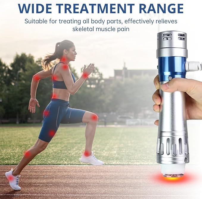 Shockwave Therapy Machine Electromagnetic Extracorporeal Shock Wave Therapy Device Body Massage Impulse Gun Deep Tissue Muscle Massager with 7 Massage Heads for Body Muscle Relaxation Pain Relief