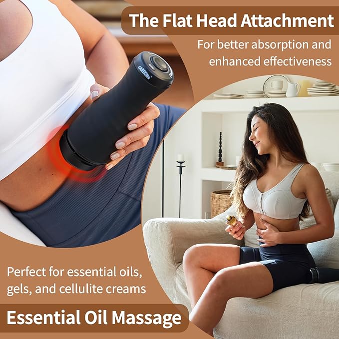 Massage Gun Deep Tissue for Women Vibration Therapy for Muscle Recovery Pain Relief Cellulite Massager for Leg Thigh Abdomen Neck Shoulder Lymphatic Drainage Massager Body Sculpting Machine