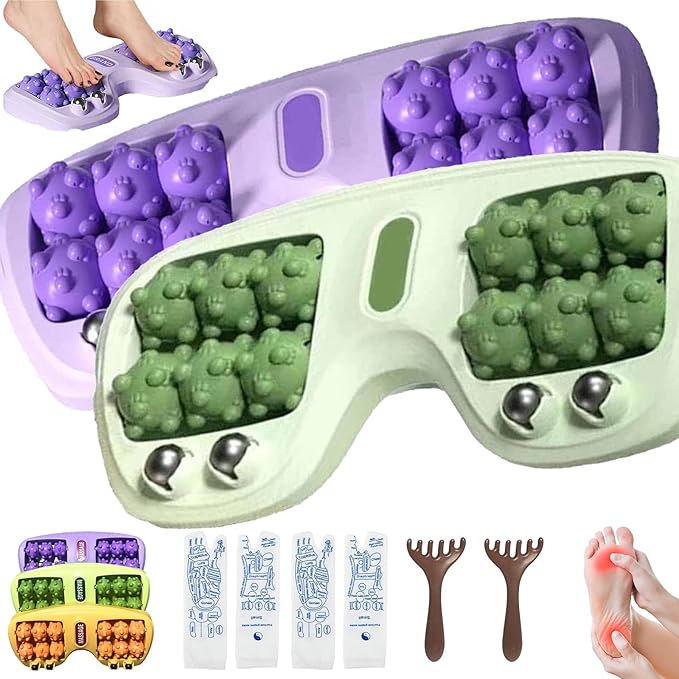 Portable Dual Foot Massage Roller Foot Roller Massager Plantar Fasciitis Relief Tool Deep Tissue Muscle Pressure Point Massage Roller 360° Acupressure Nubs for Home Office Or Travel (2pcs-A)
