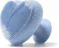 Heart Face Clean Pro⁺ - Electric Silicone Facial Scrubber for Acne with 7000+ Sonic Pulses - IPX7 Waterproof Rechargeable Exfoliator with Slip-Free Grip 3 Speed Settings &amp Phthalate-Free - Arctic
