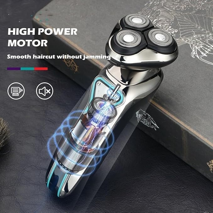 Electric Shavers for Men Wet Dry Waterproof Electric Shaver for Men Wet Dry Beard Electric Razor Facial Shaving Machine Rechargeable LCD