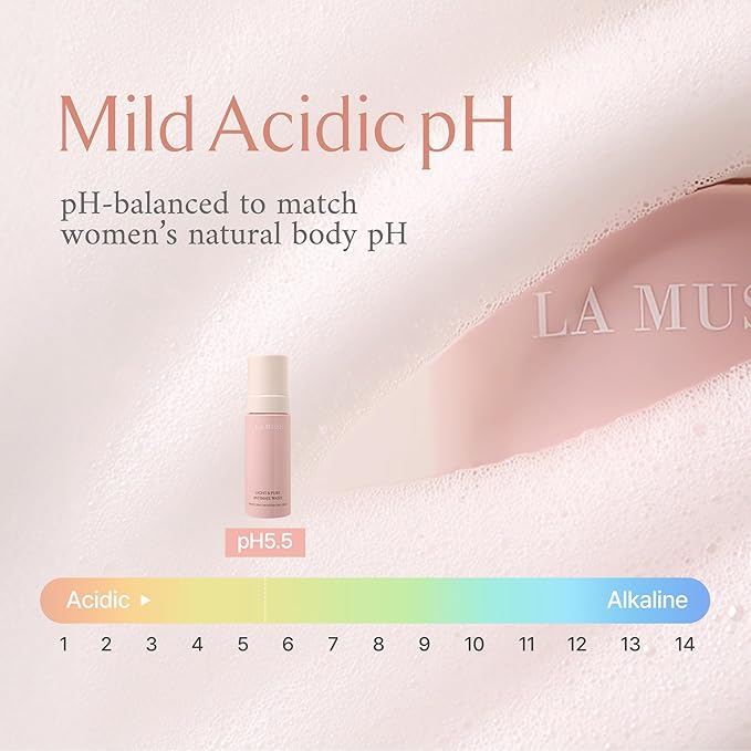 LA MUSE Daily Feminine Wash | pH Balanced Paraben-Free Vaginal Wash | Micro Bubble Soft &amp Mild Cleansing for Sensitive Skin | Plant Based Natural Intimate Hygiene for Women | 5.07 fl oz