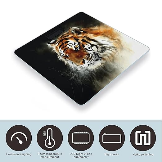 Tiger Weight Scale for Body Weight Digital Bathroom Scale High Capacity Accurate Digital Weighing Scales and Easy-to-Read on Backlit LCD Display Scales