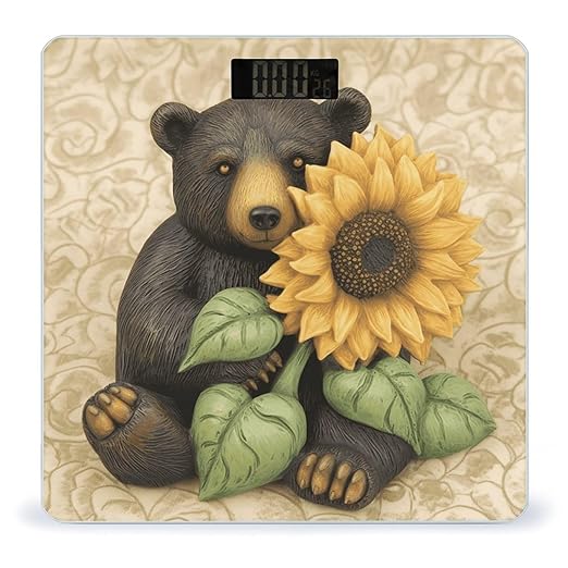 Sunflower and Bear Smart Scale for Body Weight Accurate Bathroom Scale with LED Display Digital Weight Scales Weighing Machine High Precision Scales for Bath Home