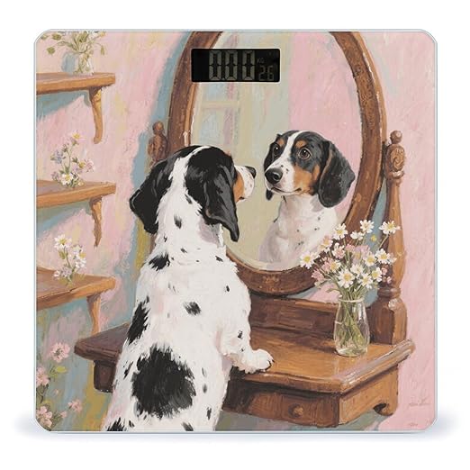 Dachshund Dog Bathroom Scale for Body Weight LCD Display Digital Bathroom Scale Tempered Glass Bathroom Weight Scales Fashion Smart Scales for Home Bedroom 400 Lb