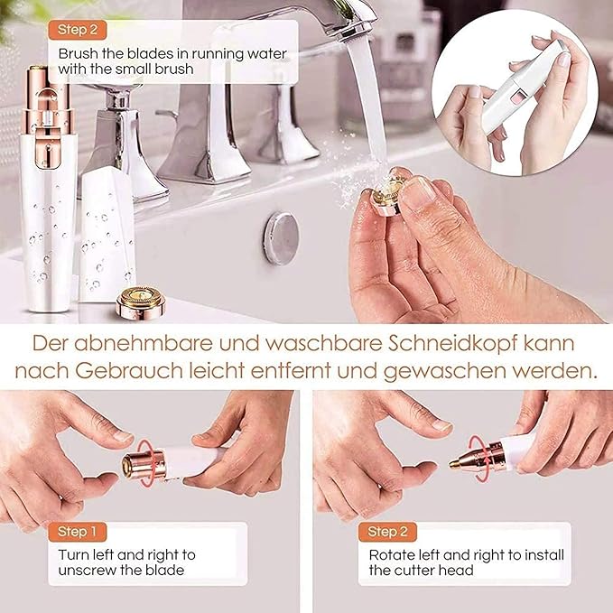 Nose and Ear Hair Trimmer2 in 1 USB Rechargeable Painless Ear and NoseWaterproof Stainless Steel Head Professional Painless Nose Hair Remover