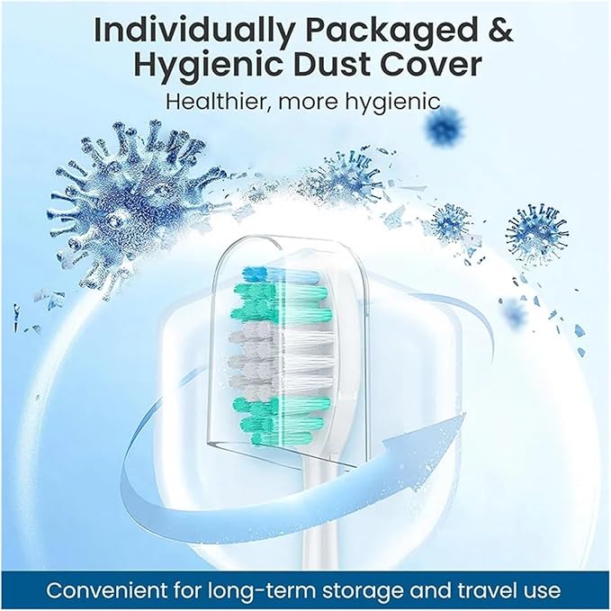 10PCS Replacement Electric Toothbrush HeadsCompatible for AquaSonic Black Series/Vibe Series Pro/Duo Pro(10pcs WT)
