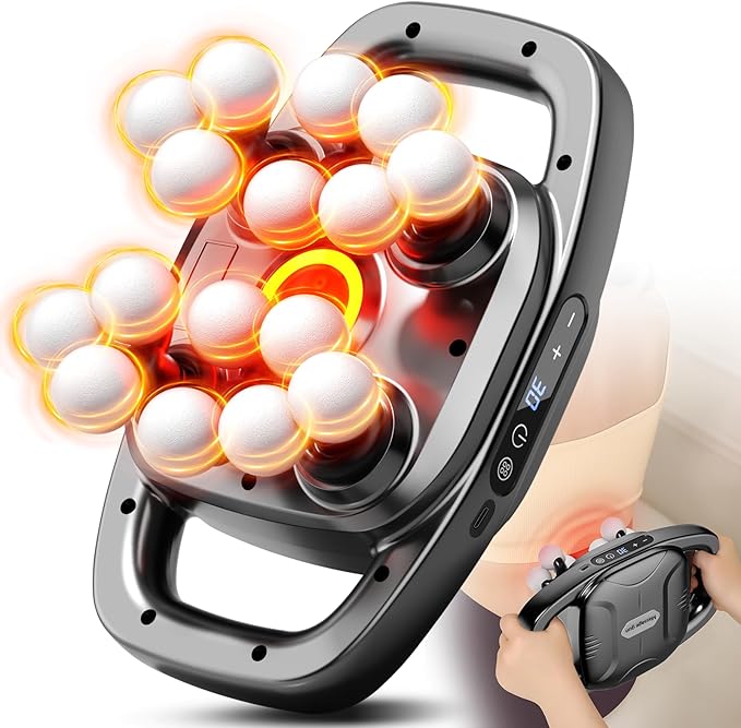 16 Head Massage Gun Deep Tissue Percussion Back Massager with 3 Modes &amp 30 Intensities Quiet Muscle Massage Pain Relief Portable Percussion Massage Gun for Back Neck Shoulders Legs Waist B