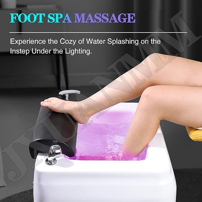 Footbath Barrel deep Foot Bath Spa with Massage Special for Hotel Salon Acrylic Pedicure Chair Bowl with Pedicure Foot Rest Massage Foot and 60PCS foot bath bags for Soaking Feet Foot Bath Basin C
