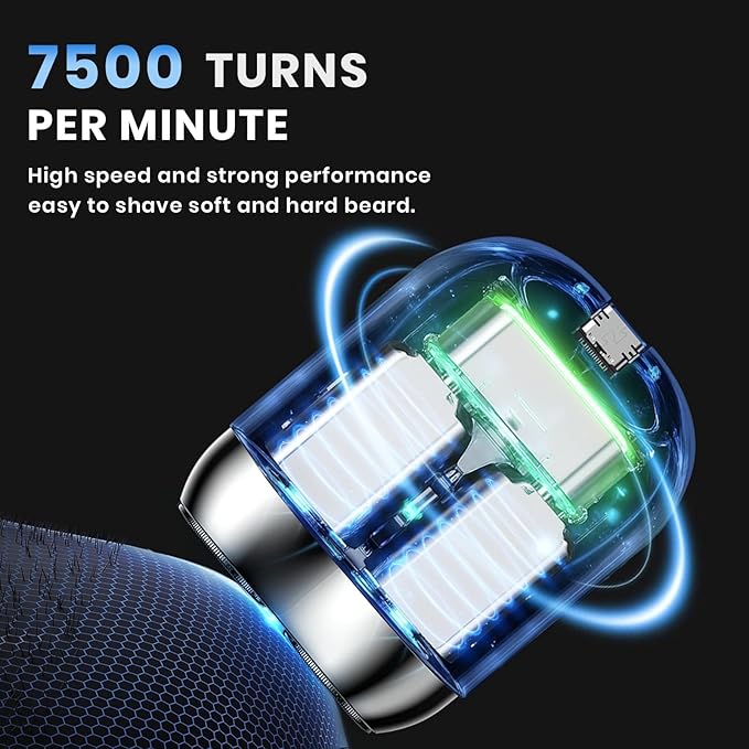 New Model Mini Dual-Head Electric Shaver 2025 New Dual Head Shaver Pocket Electric Mini Portable Razor Double Head Razor Washable USB Rechargeable Dual Head Compact Electric Razor (Silver)