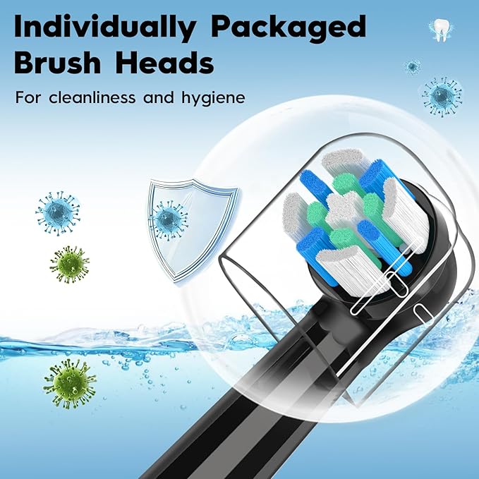 Replacement Heads Compatible with Oral B iO 3 4 5 6 7 8 9 10 Series Electric ToothbrushToothbrush Heads Compatible with Braun Oral B iO Replacement Heads with Medium BristlesBlack
