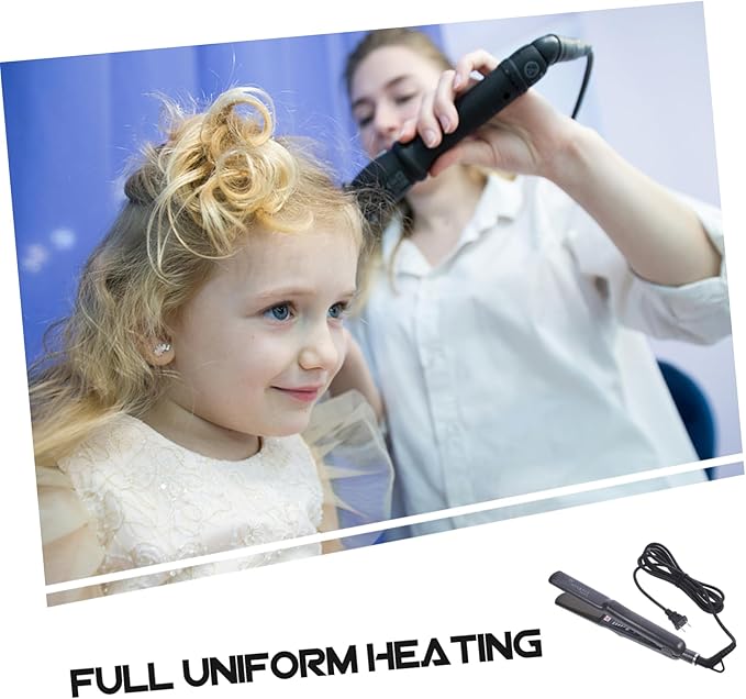 1Pc Dual-Purpose Hair Straightener Curler Rotating Steam Iron for Home Salon Use Stable Temperature Control Material Black