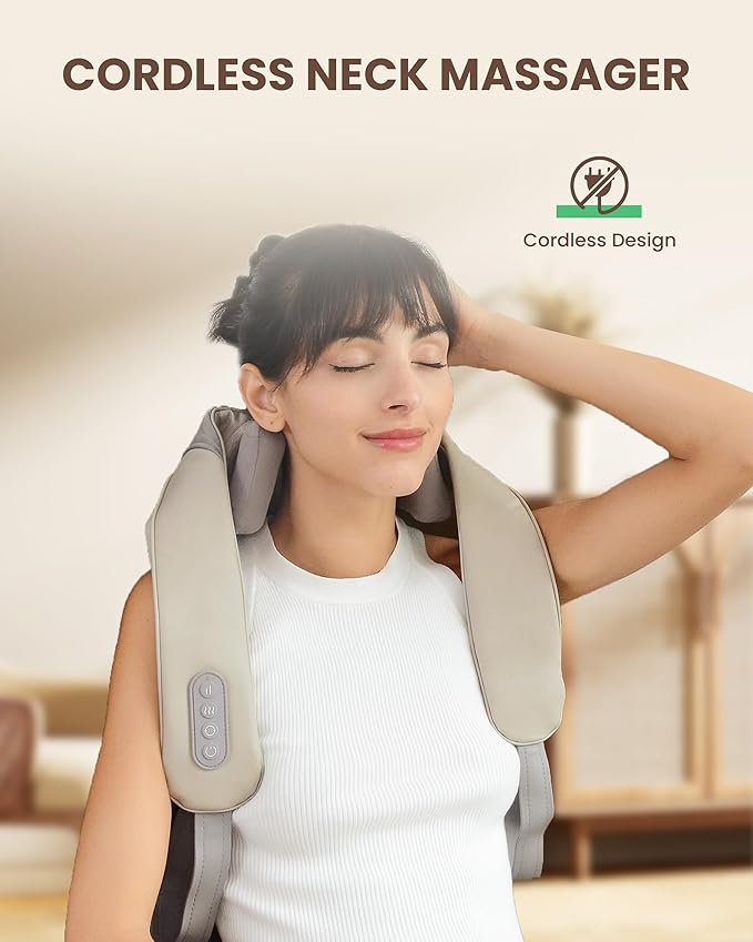 Cordless Neck Massager with Heat &amp Foot Massager