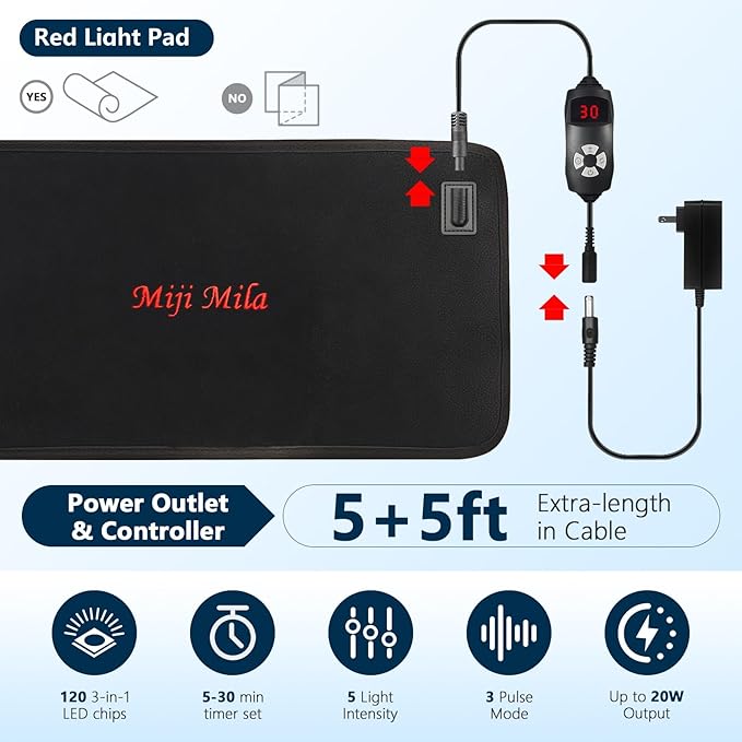 Red Light Belt Device : 3-in-1 660nm &amp 850nm Wearable Wrap Heating Pad with Timer – Back/Shoulder/Knee Comfort &amp Post-Activity Relaxation