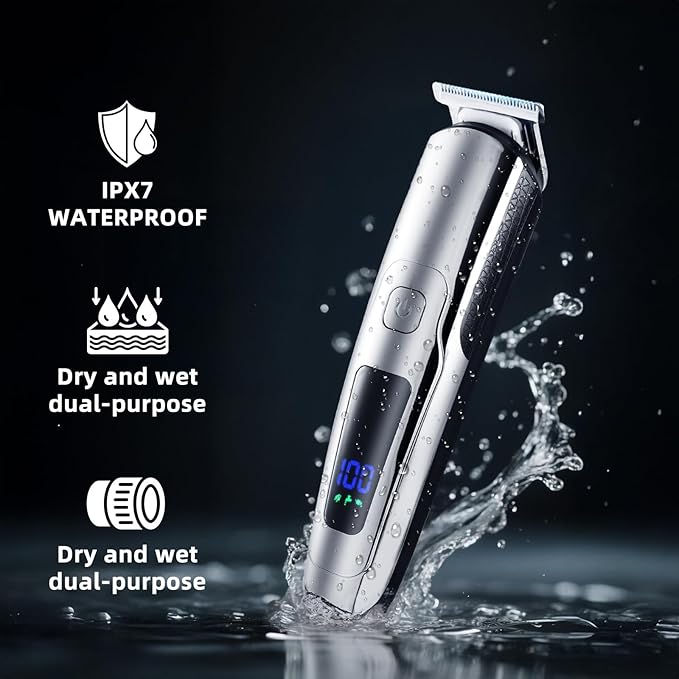 Beard Trimmer for Men Electric Razor for Mustache Body Nose Ear Hair FacialCordless Hair Clippers with Travel Bag for Blade Storage