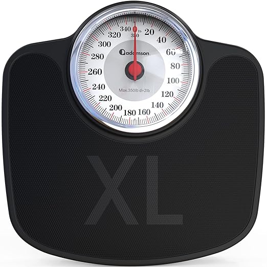 Adamson A27 Oversize Scales for Body Weight - Up to 350 lb - New - Anti-Skid Rubber Surface Extra Large Numbers - High Precision Bathroom Scale Analog - Durable with 20-Year Assurance
