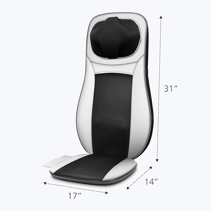 Snailax Neck and Back Massager with Heat Shiatsu Back Massager for Back Pain KneadingRolling Massage Seat CushionFull Body Massage Chair PadSeat Massager for ChairIdeal Gifts