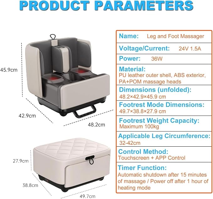 Shiatsu Foot and Calf Massager with APP Control Deep Kneading Foot Massager with Heat Vibration and Air Compression for Feet Ankle Leg Tired Muscles &amp Plantar Fasciitis for Men Women