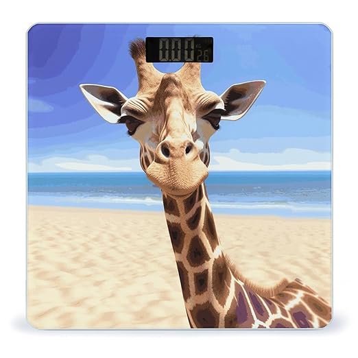 Beach Giraffe Bathroom ScaleHighly Accurate Digital Weighing Machine for People Bright LED Display Weight Scale for The Aldult Home Use