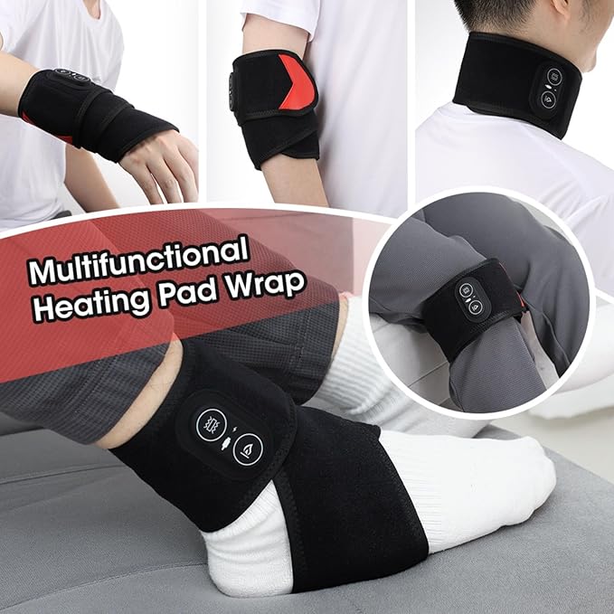 Kovarria TheraWrap Cordless 3-in-1 Red Light Therapy Wrist Wrap Rechargeable Hand Brace with 3 Heat Settings &amp 3 Vibration Levels