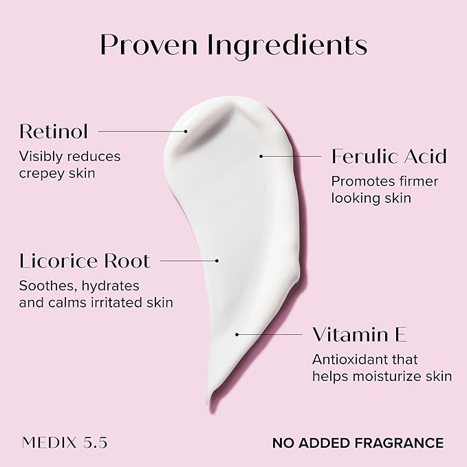 Medix 5.5 Fragrance Free Retinol Age Rewind Cream + Glycolic Acid Exfoliating Body Wash Set