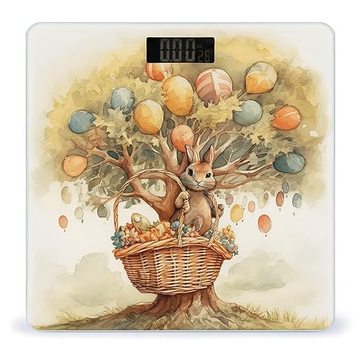 Rabbit on The Tree Smart Scale for Body Weight Accurate Bathroom Scale with LED Display Digital Weight Scales Weighing Machine High Precision Scales for Bath Home
