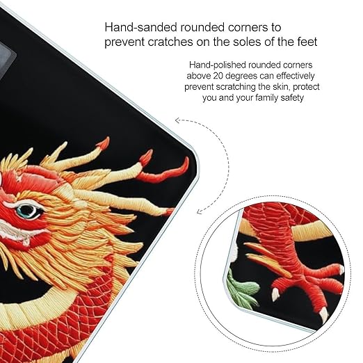 Women's Fashion Automatic Switch Digital Bathroom Weighing Scale Smart Scale Floral Chinese Japanese Dragon Flower