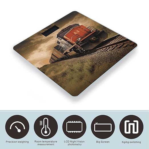 Freight Train Bathroom Scale Ultra-Bright Liquid Crystal Screen Weight Scale Accurate Bathroom Body Scales for Body Weight Bathroom Pet Home Bedroom Gift-Giving