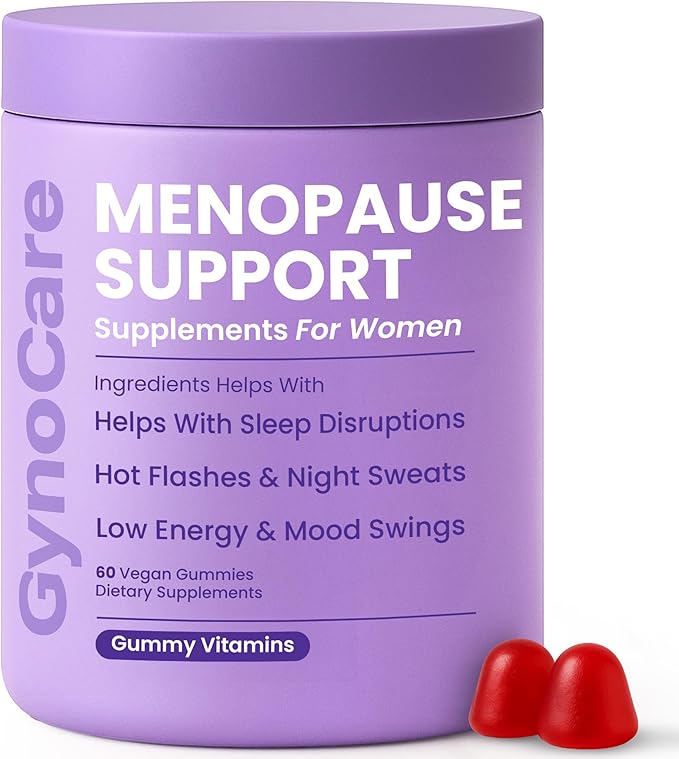 Menopause Supplements for Women | Menopause Gummy Vitamins | Relief for Hot Flashes Night Sweats &amp Mood Swings | Helps Sleep Disruptions &amp Brain Function | 60 Vegan Gummies