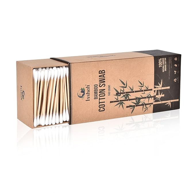 Bamboo Charcoal Toothbrushes 12 Count with Natural Dental Floss Picks 200 Count &amp Bamboo Cotton Swabs 500 Count