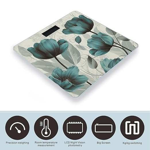 Flower Smart Scale for Body Weight Accurate Bathroom Scale with LED Display Digital Weight Scales Weighing Machine High Precision Scales for Bath Home
