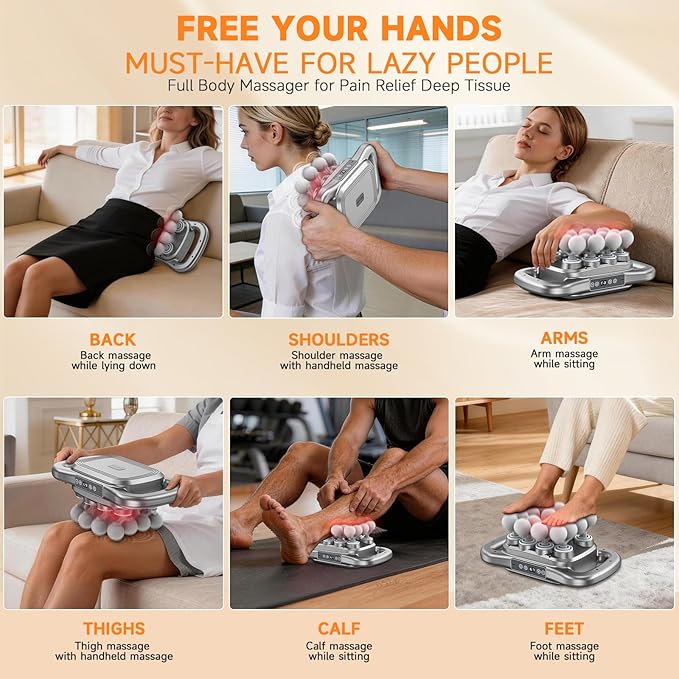 16 Head Massage Gun SetDeep Tissue Percussion Massager with 9 Modes &amp LevelsElectric Massage Tools for Back/Neck/Shoulder/Waist/Arm/Hand/Leg/Foot/Full Body Muscle Massager Gun Pain Relief
