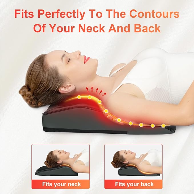 COMFIER Back Neck Massager Bundle Shiatsu Neck and Shoulder Massager with Heat 3D Kneading Massagers for Back and Neck 10 Vibration Motors Seat Warmer Massage Chair Pad for Back Ideal Gifts for Wome