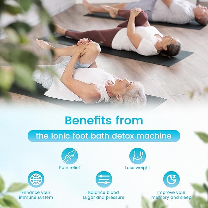 Ionic Foot Spa Detox Machine Ionic Foot Bath for Home Use Ion Cleanse Negative Foot Machine to Remove Toxin with Heating Belt Massage Tub 100 Basin Liners